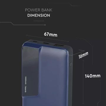 Power bank με οθόνη 10000mAh/3,7V μπλε