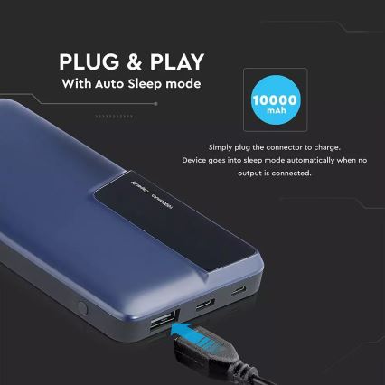 Power bank με οθόνη 10000mAh/3,7V μπλε