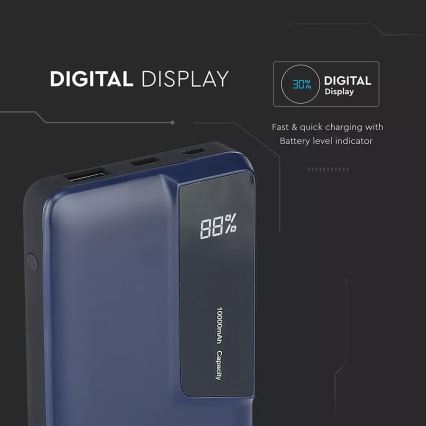 Power bank με οθόνη 10000mAh/3,7V μπλε