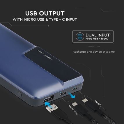 Power bank με οθόνη 10000mAh/3,7V μπλε