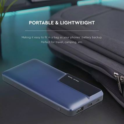 Power bank με οθόνη 10000mAh/3,7V μπλε