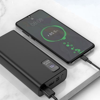 Power Bank με οθόνη LED Power Delivery 20000 mAh 3,7V μαύρο