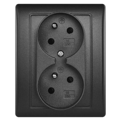 Πρίζα διπλή 250V/16A ανθρακί