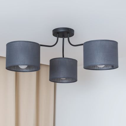 Προσαρτημένο φωτιστικό οροφής ALBA 3xE27/15W/230V, γκρι