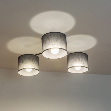 Προσαρτημένο φωτιστικό οροφής ALBA 3xE27/15W/230V, γκρι