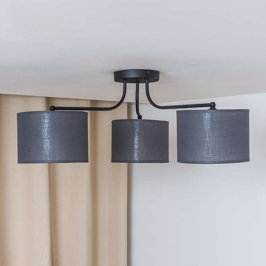 Προσαρτημένο φωτιστικό οροφής ALBA 3xE27/15W/230V, γκρι