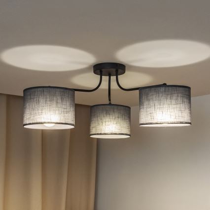 Προσαρτημένο φωτιστικό οροφής ALBA 3xE27/15W/230V, γκρι