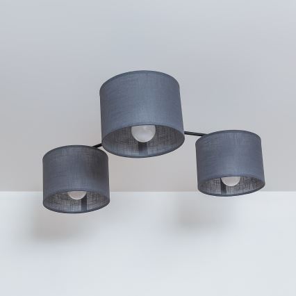 Προσαρτημένο φωτιστικό οροφής ALBA 3xE27/15W/230V, γκρι