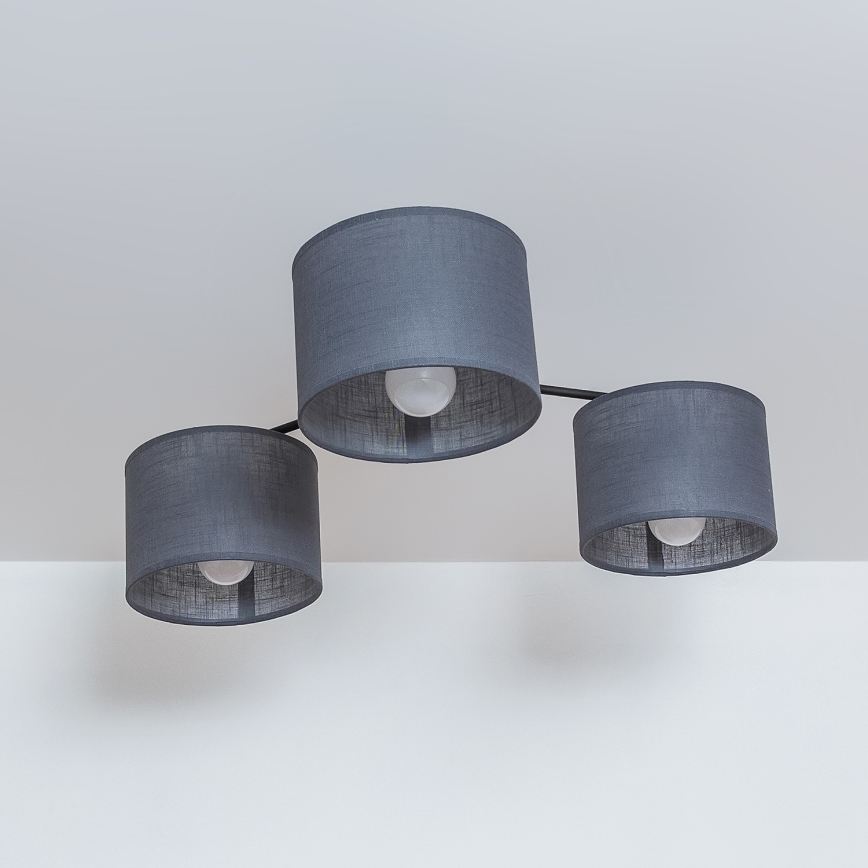 Προσαρτημένο φωτιστικό οροφής ALBA 3xE27/15W/230V, γκρι