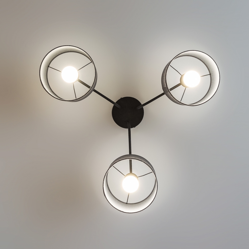 Προσαρτημένο φωτιστικό οροφής ALBA 3xE27/15W/230V, γκρι