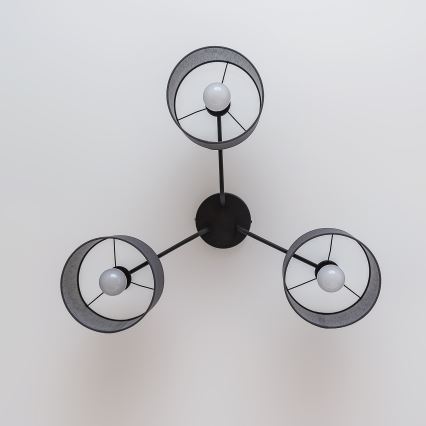 Προσαρτημένο φωτιστικό οροφής ALBA 3xE27/15W/230V, γκρι