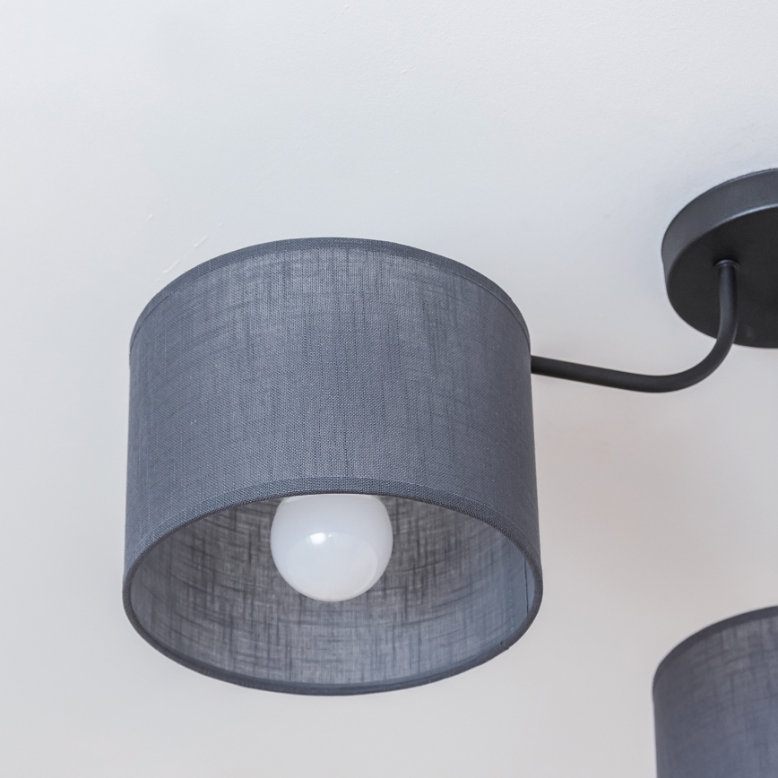 Προσαρτημένο φωτιστικό οροφής ALBA 3xE27/15W/230V, γκρι