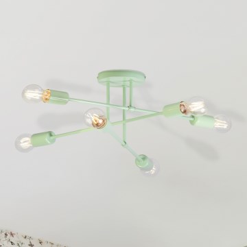 Προσαρτημένο φωτιστικό οροφής CAMBRIDGE 6xE27/15W/230V πράσινο