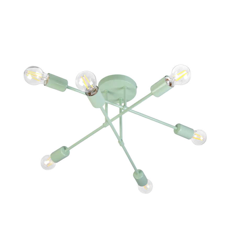 Προσαρτημένο φωτιστικό οροφής CAMBRIDGE 6xE27/15W/230V πράσινο
