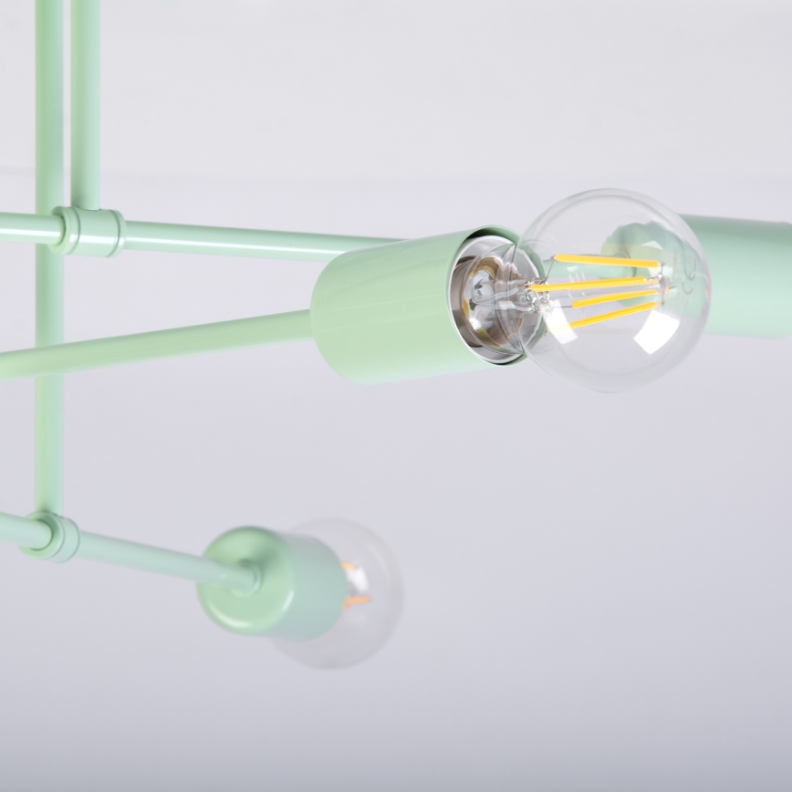 Προσαρτημένο φωτιστικό οροφής CAMBRIDGE 6xE27/15W/230V πράσινο