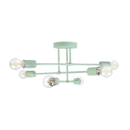 Προσαρτημένο φωτιστικό οροφής CAMBRIDGE 6xE27/15W/230V πράσινο