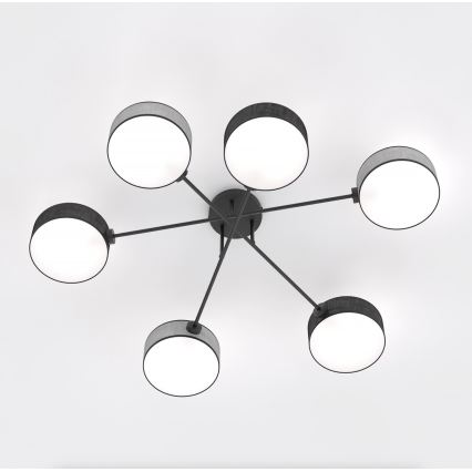Προσαρτημένο φωτιστικό οροφής MAGA 6xE14/10W/230V μαύρο/γκρι