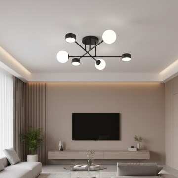 Προσαρτημένος πολυέλαιος HOLON 3xG9/8W/230V + 3xGX53/12W μαύρο