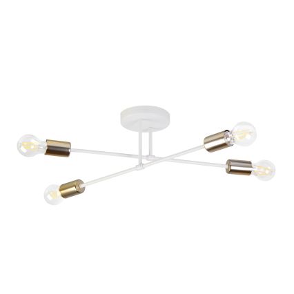 Προσαρτημένος πολυέλαιος οροφής CAMBRIDGE 4xE27/15W/230V ορείχαλκος/λευκό