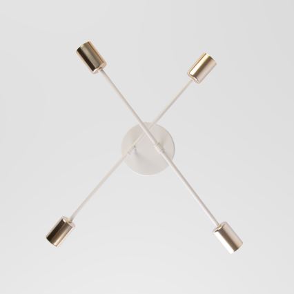 Προσαρτημένος πολυέλαιος οροφής CAMBRIDGE 4xE27/15W/230V ορείχαλκος/λευκό