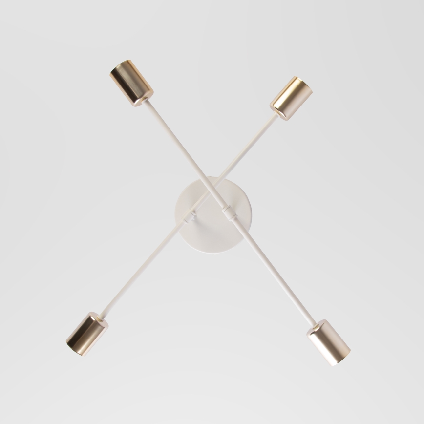 Προσαρτημένος πολυέλαιος οροφής CAMBRIDGE 4xE27/15W/230V ορείχαλκος/λευκό