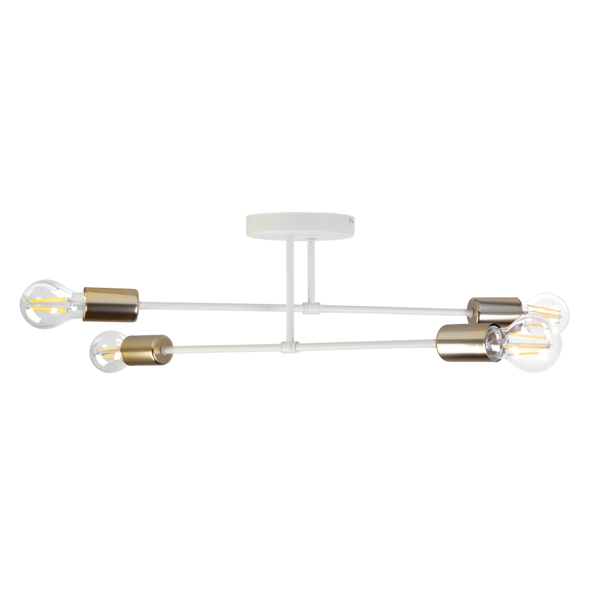 Προσαρτημένος πολυέλαιος οροφής CAMBRIDGE 4xE27/15W/230V ορείχαλκος/λευκό