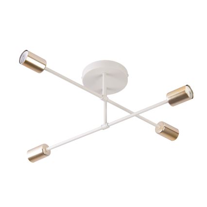 Προσαρτημένος πολυέλαιος οροφής CAMBRIDGE 4xE27/15W/230V ορείχαλκος/λευκό