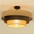Προσκολλητό φωτιστικό οροφής WENTA 1xE27/60W/230V διάμ. 50 εκ. γιούτα/καφέ