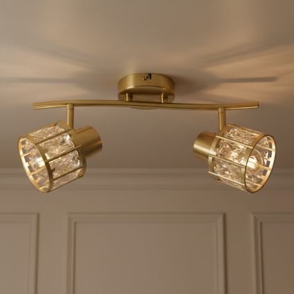 Προσκολλητό φωτιστικό οροφής ZAHARA 2xE27/10W/230V χρυσό