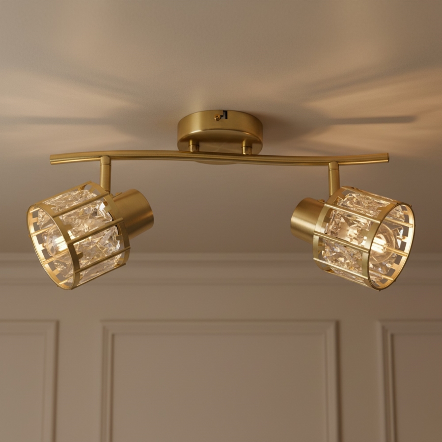 Προσκολλητό φωτιστικό οροφής ZAHARA 2xE27/10W/230V χρυσό