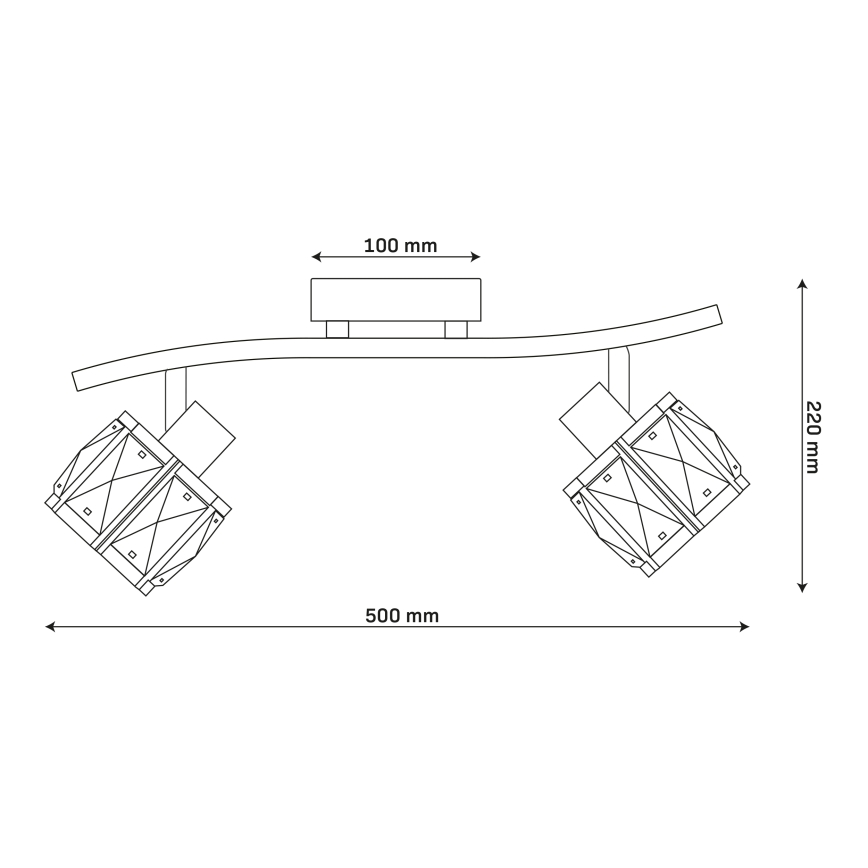 Προσκολλητό φωτιστικό οροφής ZAHARA 2xE27/10W/230V χρυσό