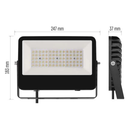 LED Προβολέας AVENO LED/48W/230V 4000K 7200 lm IP66 μαύρο