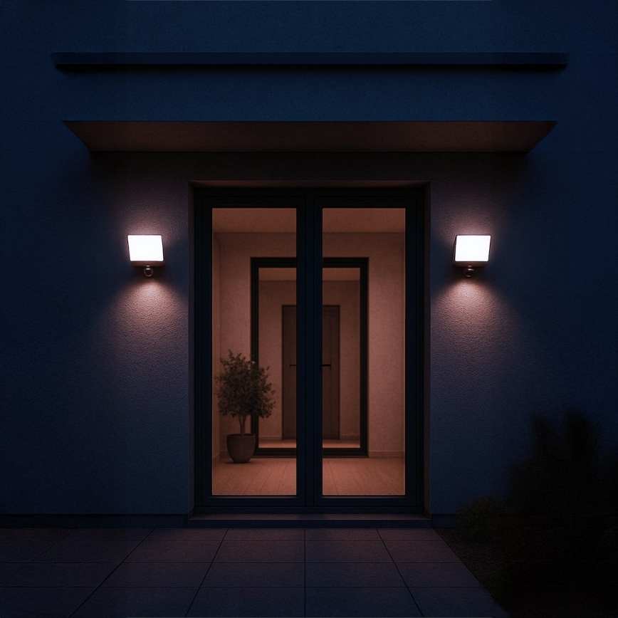 Προβολέας LED με αισθητήρα κίνησης και λυκόφωτος DAVOS LED/30W/230V IP54 μαύρος