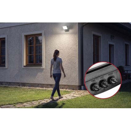 LED προβολέας με αισθητήρα κίνησης και σούρουπου TAMBO EVO LED/50W/230V 4000K IP44 μαύρος