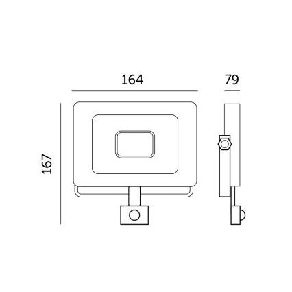 Προβολέας LED με αισθητήρα LED/30W/230V 6500K IP44