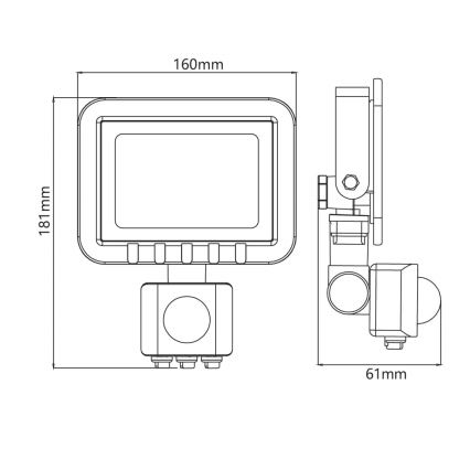 Προβολέας LED με αισθητήρα LED/30W/230V IP65