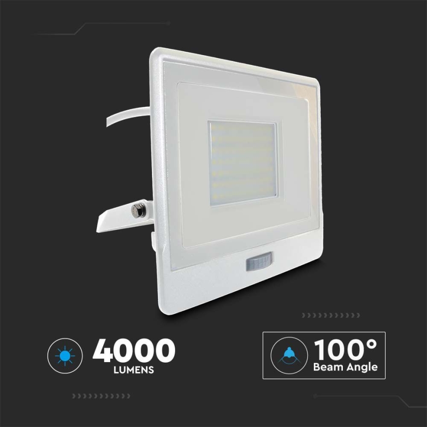 Προβολέας LED με αισθητήρα LED/50W/230V 4000K IP65 λευκό