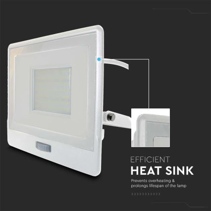 Προβολέας LED με αισθητήρα LED/50W/230V 4000K IP65 λευκό
