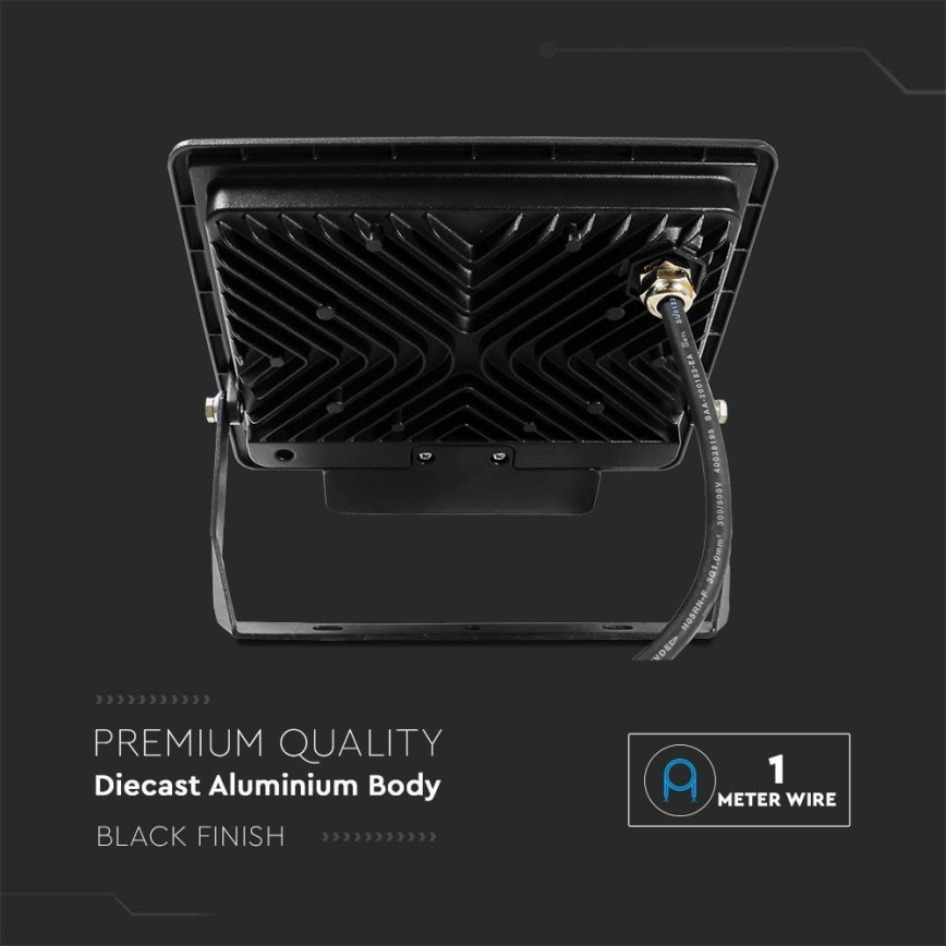 Προβολέας LED με αισθητήρα LED/50W/230V 4000K IP65 μαύρο