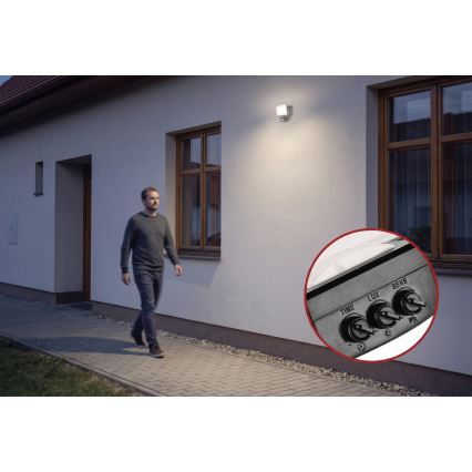 Προβολέας LED TAMBO EVO με αισθητήρα κίνησης και φωτοκύτταρο LED/20W/230V 4000K IP44 μαύρος