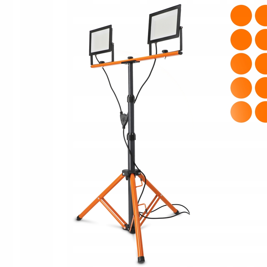 Προβολέας LED με βάση 2xLED/100W/230V 4500K IP65 μαύρο/πορτοκαλί