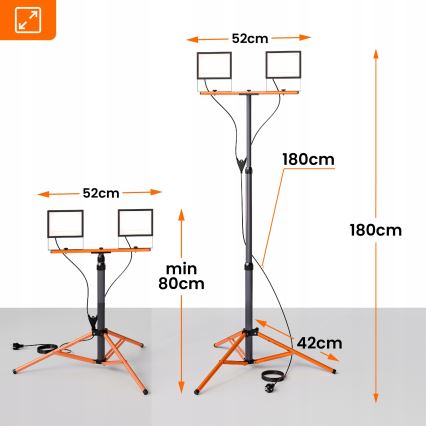 Προβολέας LED με βάση 2xLED/100W/230V 4500K IP65 μαύρο/πορτοκαλί