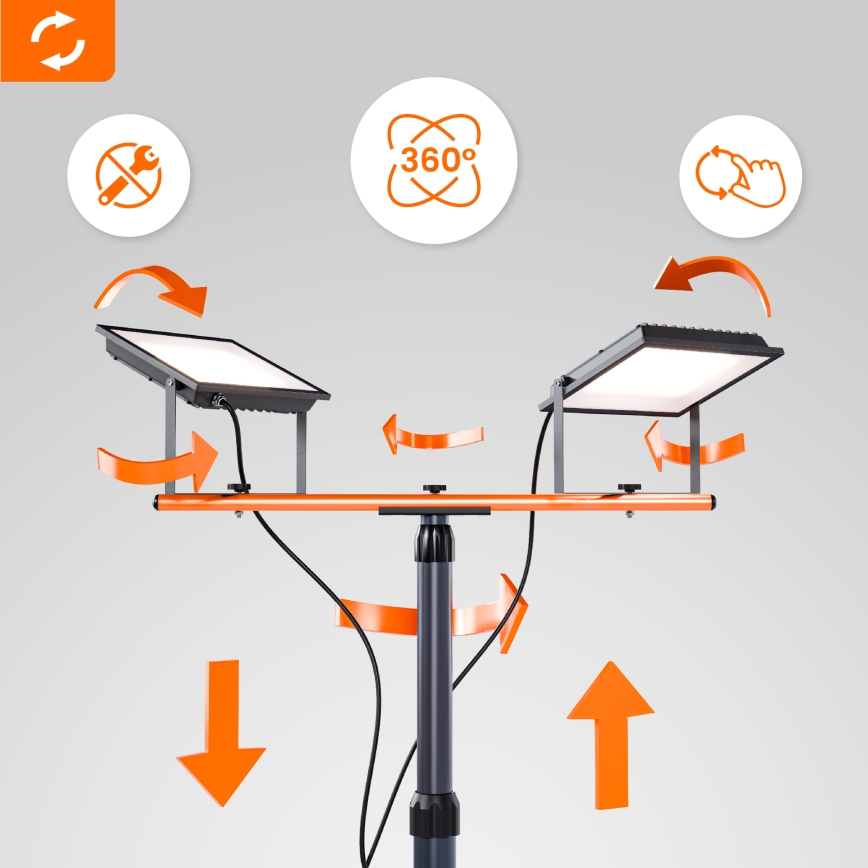 Προβολέας LED με βάση 2xLED/50W/230V 4500K IP65 μαύρο/πορτοκαλί