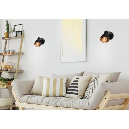 Προβολέας τοίχου NERIA 1xE14/40W/230V μαύρο/χαλκός