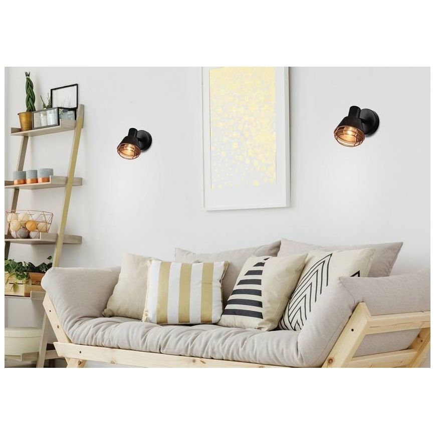 Προβολέας τοίχου NERIA 1xE14/40W/230V μαύρο/χαλκός