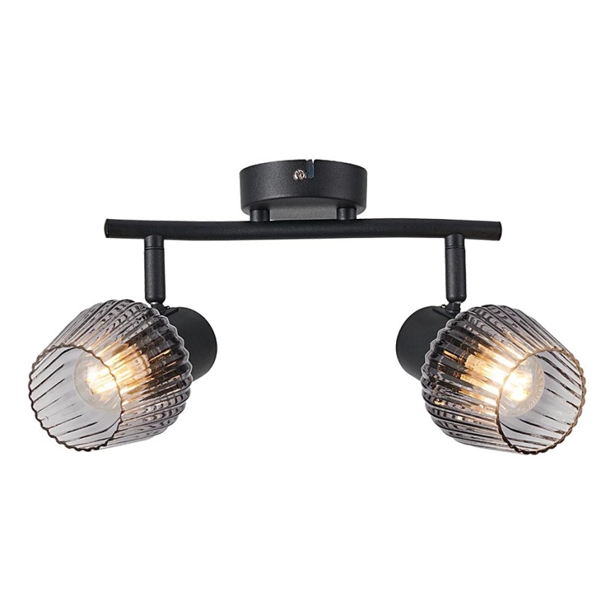 Prezent 14101 - Φωτιστικό σποτ OASIS 2xE27/60W/230V μαύρο/φιμέ