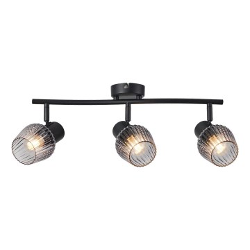Prezent 14102 - Φωτιστικό σποτ OASIS 3xE27/60W/230V μαύρο/φιμέ