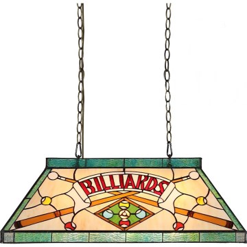 Prezent 1715 - Κρεμαστό φωτιστικό με αλυσίδα TIFFANY BILLIARD 3xE27/60W/230V