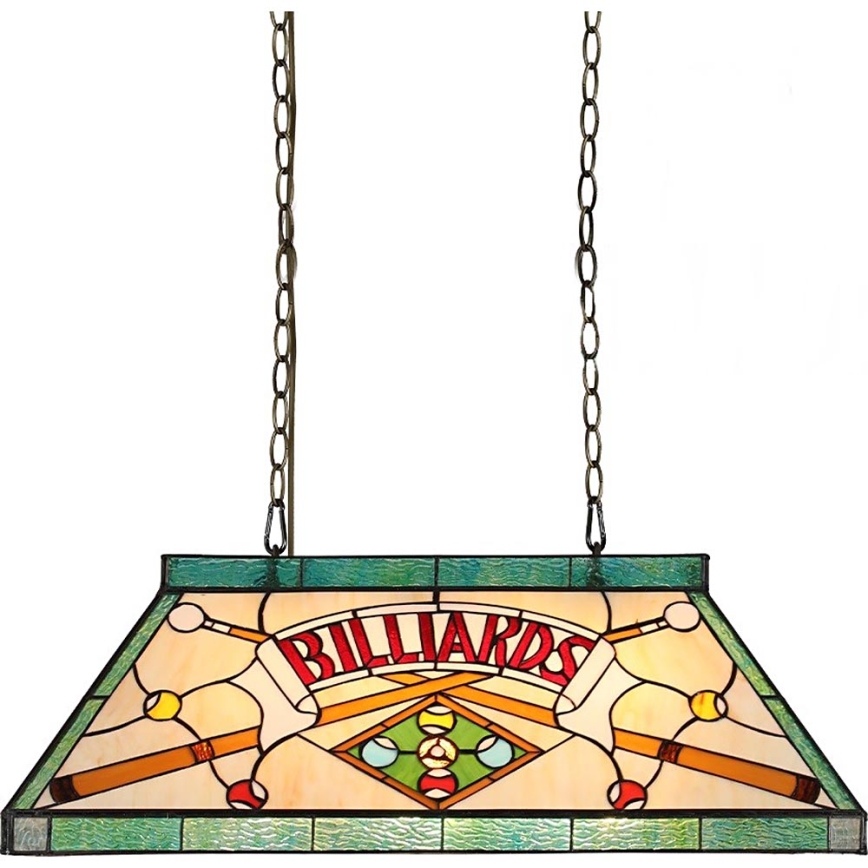 Prezent 1715 - Κρεμαστό φωτιστικό με αλυσίδα TIFFANY BILLIARD 3xE27/60W/230V