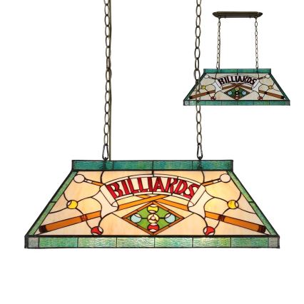 Prezent 1715 - Κρεμαστό φωτιστικό με αλυσίδα TIFFANY BILLIARD 3xE27/60W/230V
